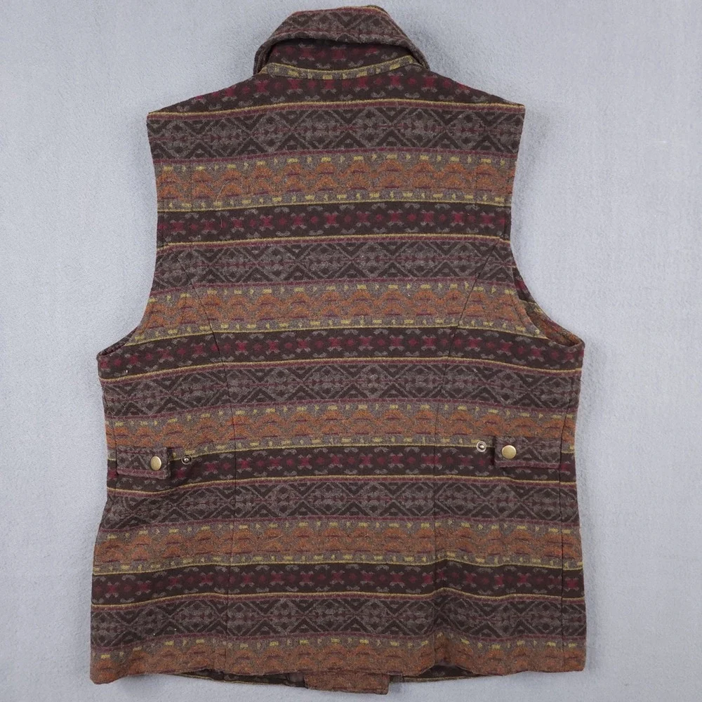 Orvis Vest Womens M 10/12 Brown Southwestern Wool Blend Full Zip Aztec Outdoor - Picture 5 of 9